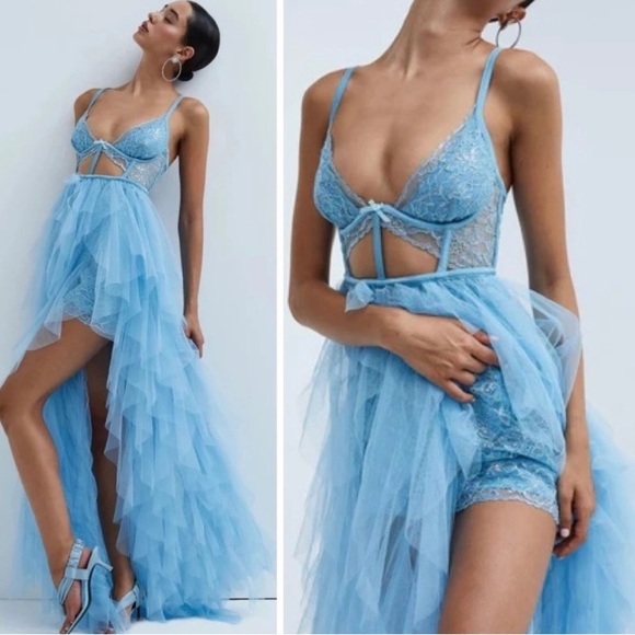 For Love & Lemons Rosario Maxi Dress in blue. NEW WITH TAGS. Never worn - Picture 2 of 11